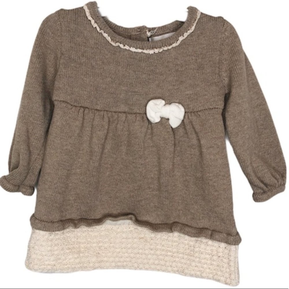 Savannah Baby Girl Beige Cotton Dress 3-6 months